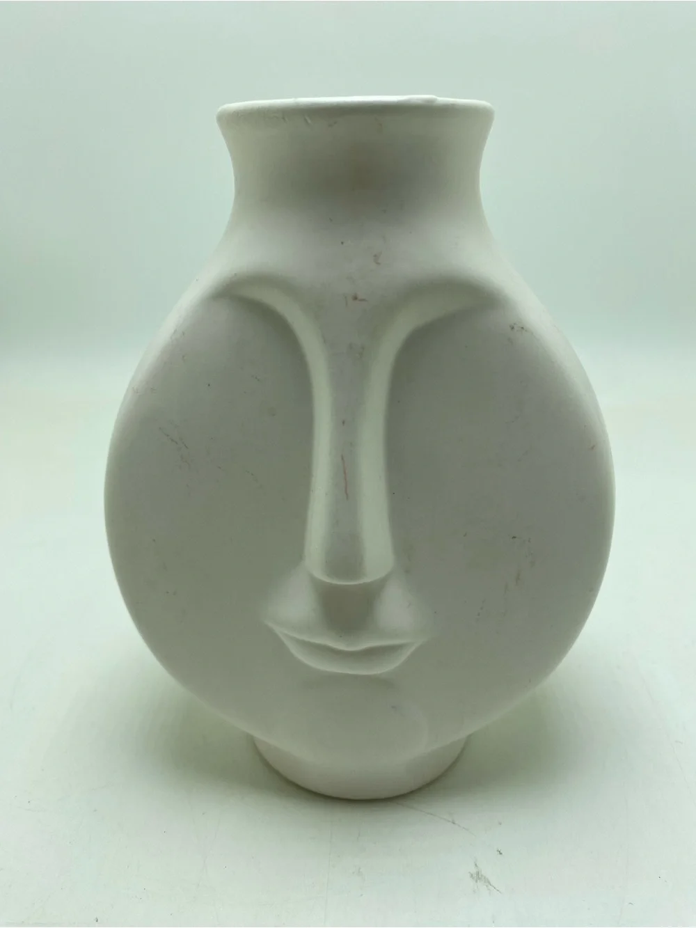 Jonathan Adler White Matte Porcelain Face Vase